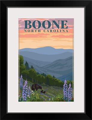 Boone, North Carolina - Bear and Spring Flowers