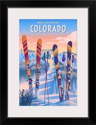 Breckenridge, Colorado - Prepare for Takeoff - Skis In Snowbank