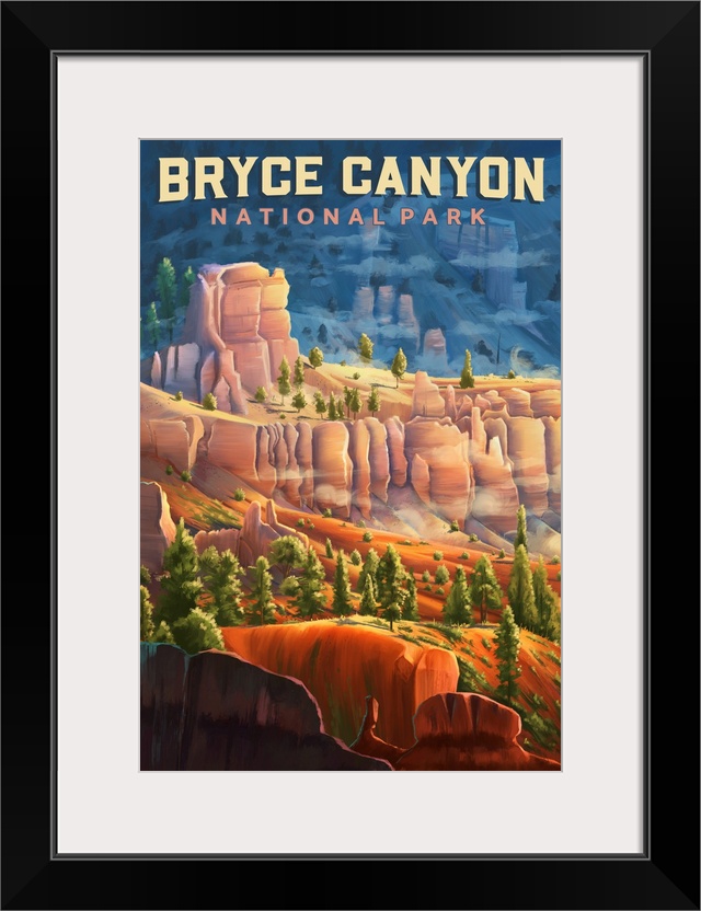 Bryce Canyon National Park, Natural Landscape: Retro Travel Poster