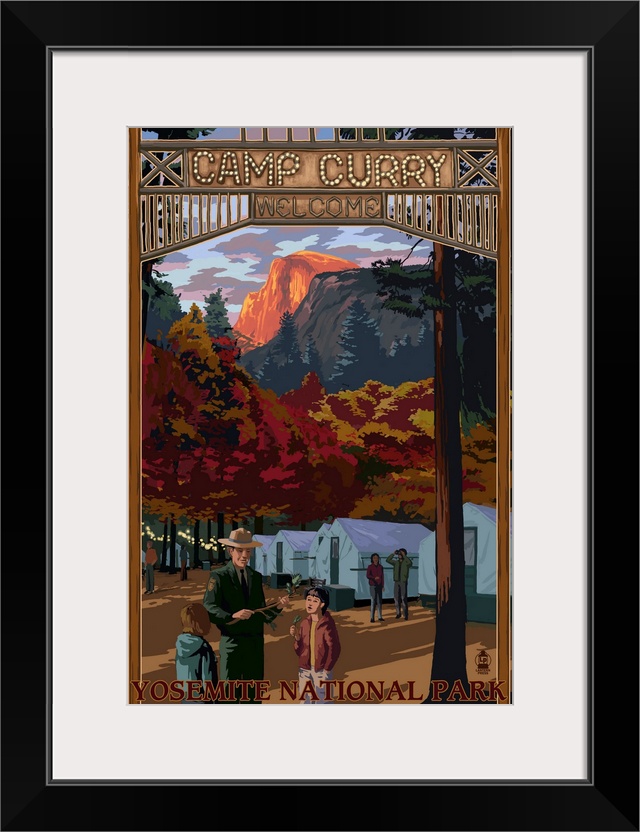 Camp Curry - Yosemite National Park, California: Retro Travel Poster
