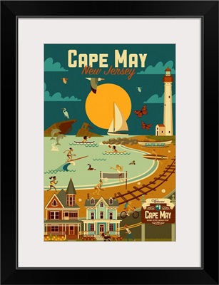 Cape May, New Jersey - Geometric - Blue Sky