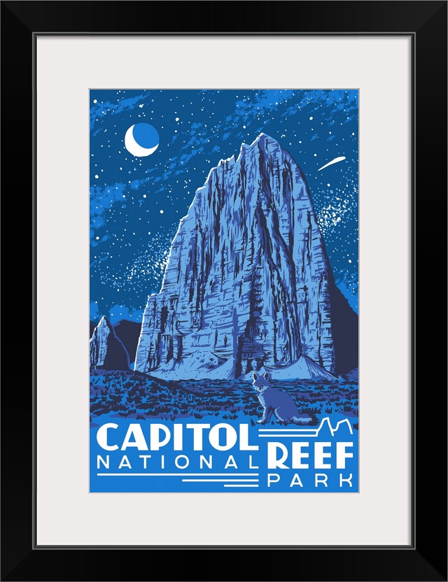 Capitol Reef National Park, Night Sky: Graphic Travel Poster