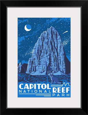 Capitol Reef National Park, Night Sky: Graphic Travel Poster