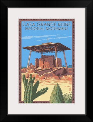 Casa Grande Ruins National Monument - Arizona: Retro Travel Poster