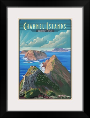 Channel Islands National Park, Island Landscape: Retro Travel Poster