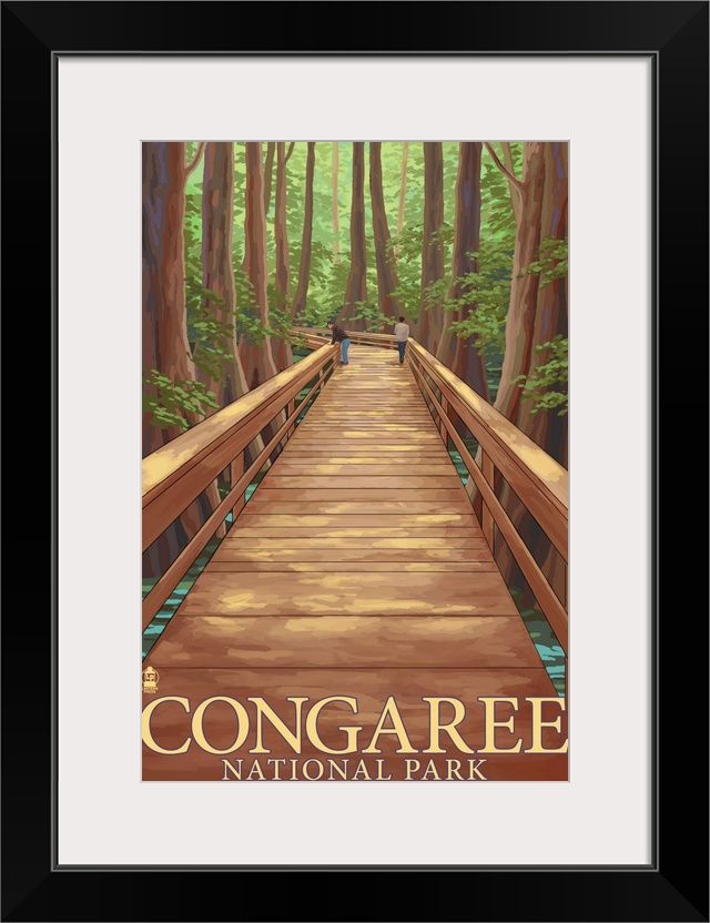 Congaree National Park - Walkway: Retro Travel Poster