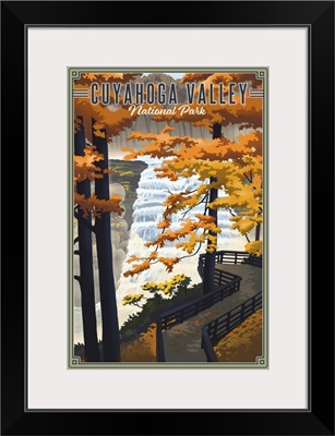 Cuyahoga Valley National Park, Brandywine Falls: Retro Travel Poster