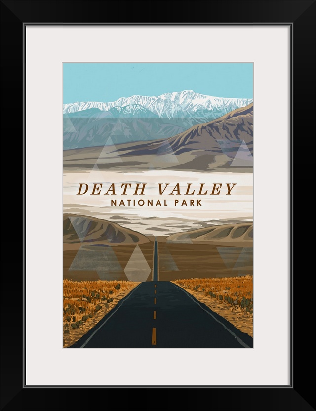 Death Valley National Park, Open Road: Retro Travel Poster