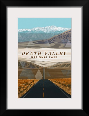 Death Valley National Park, Open Road: Retro Travel Poster