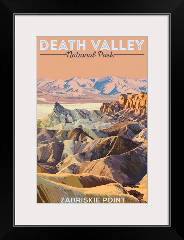 Death Valley National Park, Zabriskie Point : Retro Travel Poster