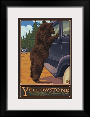 Don't Feed The Bears - Yellowstone: Retro Travel Poster
