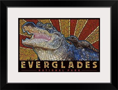 Everglades National Park, Crocodile Mosaic: Graphic Travel Poster