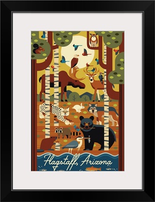 Flagstaff, Arizona - Forest Animals - Geometric