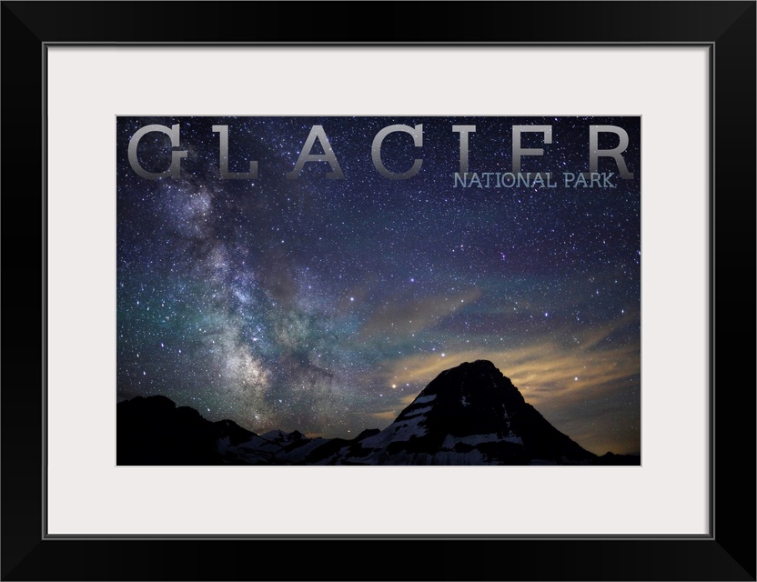 Glacier National Park, Milky Way Over Hidden Lake Overlook: Travel Poster