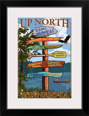 Gooseberry Falls, Minnesota - Destination Signpost: Retro Travel Poster