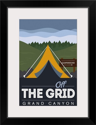 Grand Canyon National Park, Off Grid Campground: Graphic Travel Poster