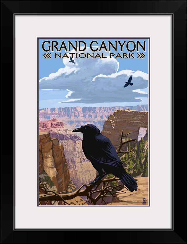 Grand Canyon National Park - Ravens and Angels Window: Retro Travel Poster