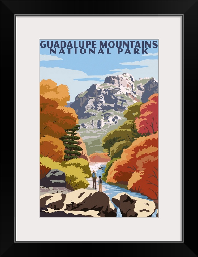 Guadalupe Mountains National Park, Fall Hike: Retro Travel Poster