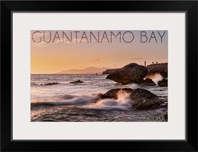 Guantanamo Bay, Cuba, Golden Pink Sky and Ocean