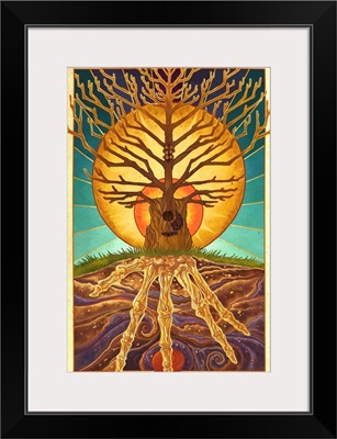 Guitar Tree: Retro Travel Poster