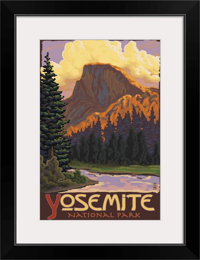 Half Dome Yosemite: Retro Travel Poster