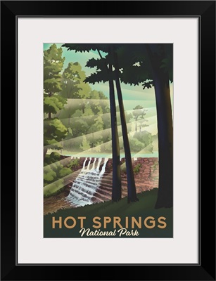 Hot Springs National Park, Sunset Loop: Retro Travel Poster