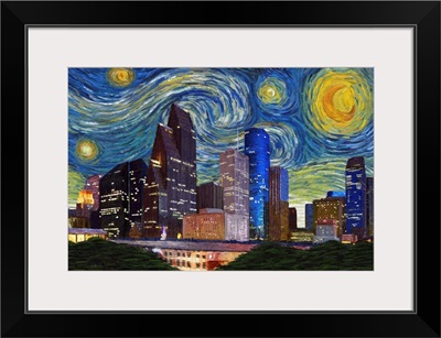Houston, Texas - Starry Night City Series