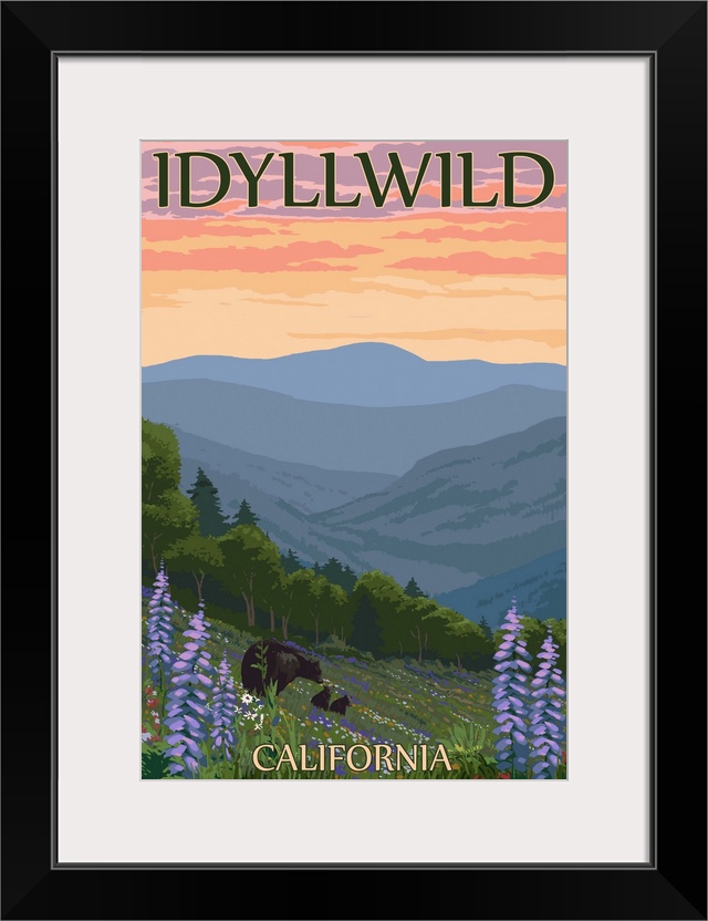 Idyllwild, California - Bear and Spring Flowers