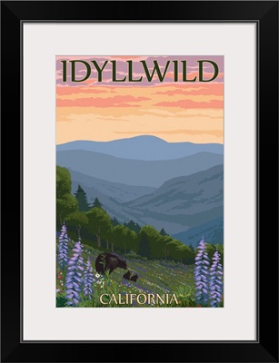Idyllwild, California - Bear and Spring Flowers