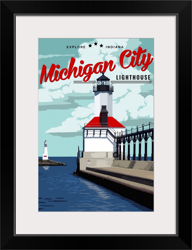 Indiana - Michigan City Lighthouse and Pier