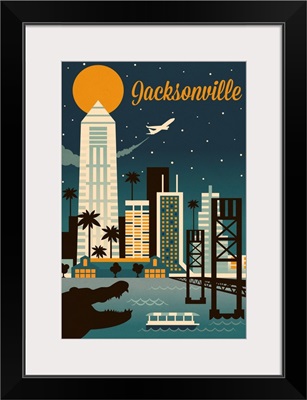 Jacksonville, Florida - Retro Skyline Series