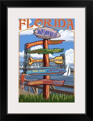 Jacksonville, Florida - Sign Destinations: Retro Travel Poster