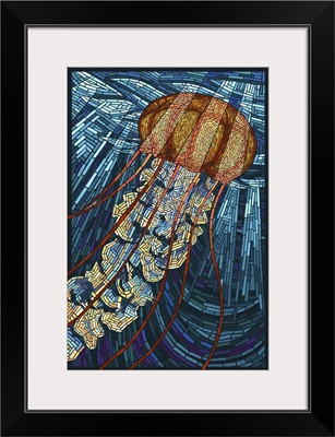 Jellyfish - Paper Mosaic: Retro Travel Poster