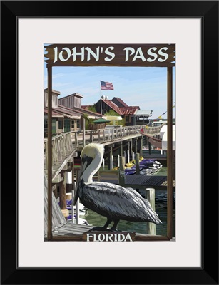 John's Pass, Florida, Pelican and Dock