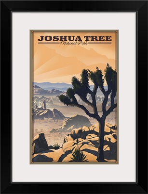 Joshua Tree National Park, Natural Landscape: Retro Travel Poster