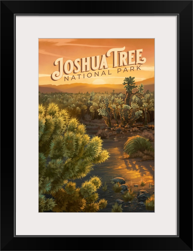 Joshua Tree National Park, Natural Landscape: Retro Travel Poster