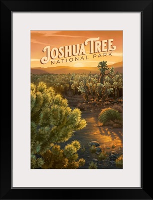 Joshua Tree National Park, Natural Landscape: Retro Travel Poster