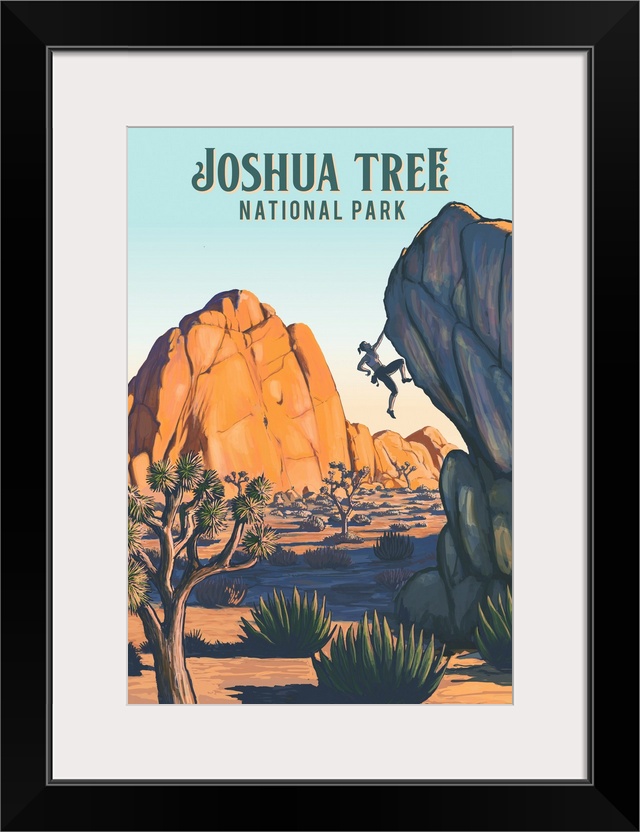 Joshua Tree National Park, Natural Landscape: Retro Travel Poster