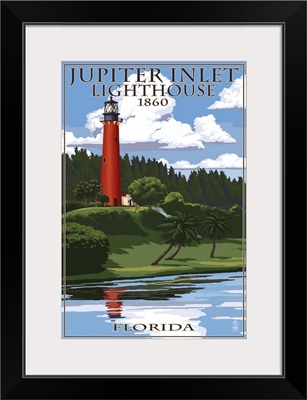 Jupiter Inlet Lighthouse - Jupiter, Florida: Retro Travel Poster