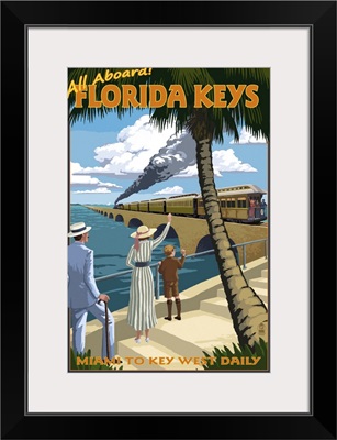 Key West, Florida - Railroad: Retro Travel Poster