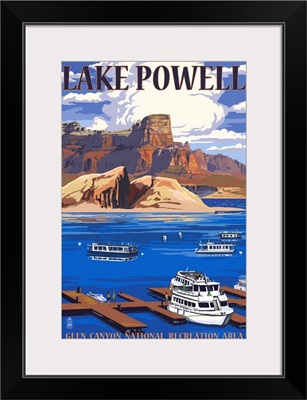 Lake Powell Marina View: Retro Travel Poster