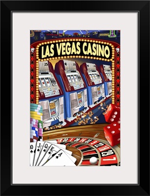 Las Vegas Casino Montage: Retro Travel Poster