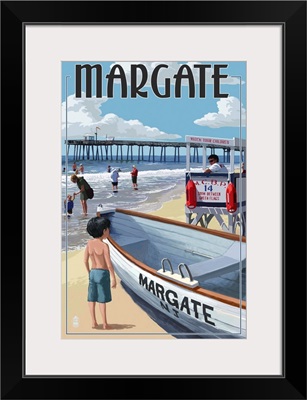 Margate, New Jersey - Lifeguard Stand: Retro Travel Poster