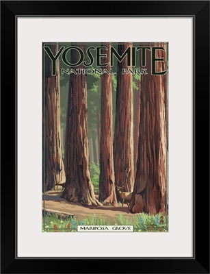 Mariposa Grove - Yosemite National Park, California: Retro Travel Poster