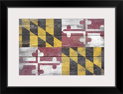 Maryland State Flag on Wood