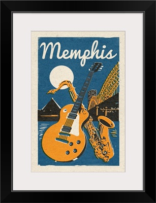 Memphis, Tennessee - Woodblock