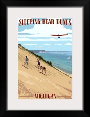 Michigan - Sleeping Bear Dunes: Retro Travel Poster
