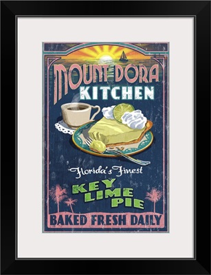 Mount Dora, Florida - Key Lime Pie Sign: Retro Travel Poster
