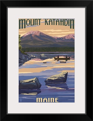 Mount Katahdin, Maine: Retro Travel Poster