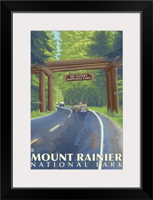 Mount Rainier - Nisqually Entrance: Retro Travel Poster